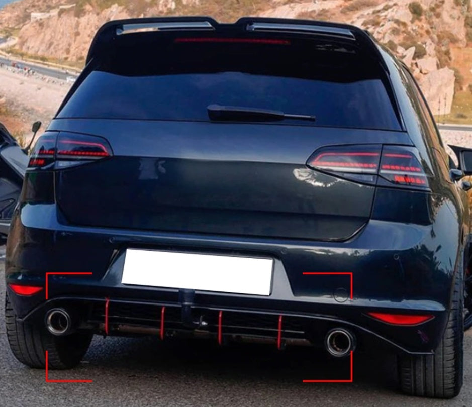 VW GOLF 7.5 2016-2020 REAR BUMPER FLAPS R IN ABS SPOILER