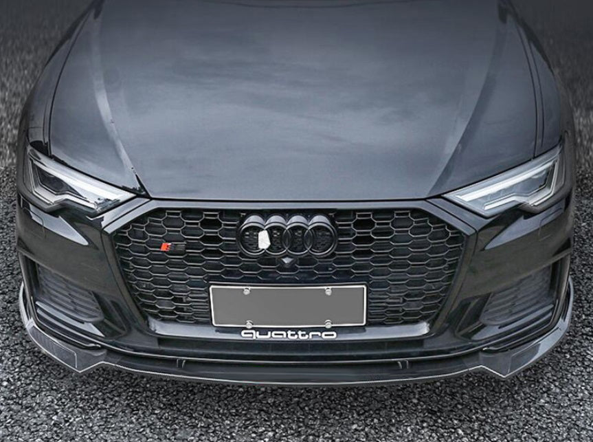 FRONT BUMPER ABS AUDI A6 4A C8 DESIGN RS6 SPLITTER GLOSSY BLACK