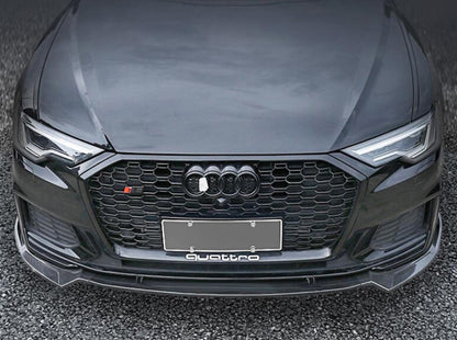 FRONT BUMPER ABS AUDI A6 4A C8 DESIGN RS6 SPLITTER GLOSSY BLACK
