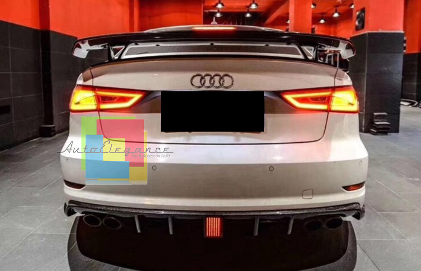 ALETTONE COFANO RS3 NERO LUCIDO AUDI A3 8V BERLINA SPOILER POSTERIORE AUTOELEGANCERICAMBI