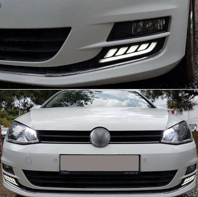 VW GOLF 7 VII 2012-2016 GRIGLIE DIURNE DAYTIME DRL CON FRECCE LED