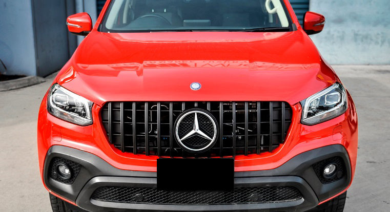 MERCEDES CLASSE X W470 2017+ GRIGLIA ANTERIORE MASCHERINA PROFILI NERI AMG LOOK