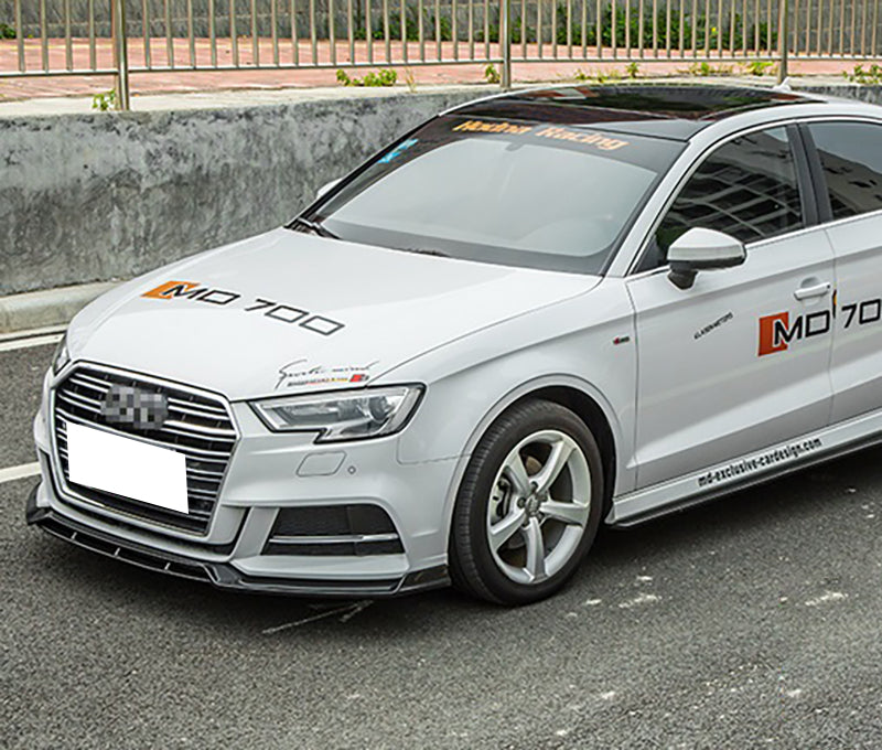 AUDI A3 8V 2017+ BUMPER SPLITTER ABS GLOSSY BLACK RS3 S3 DESIGN