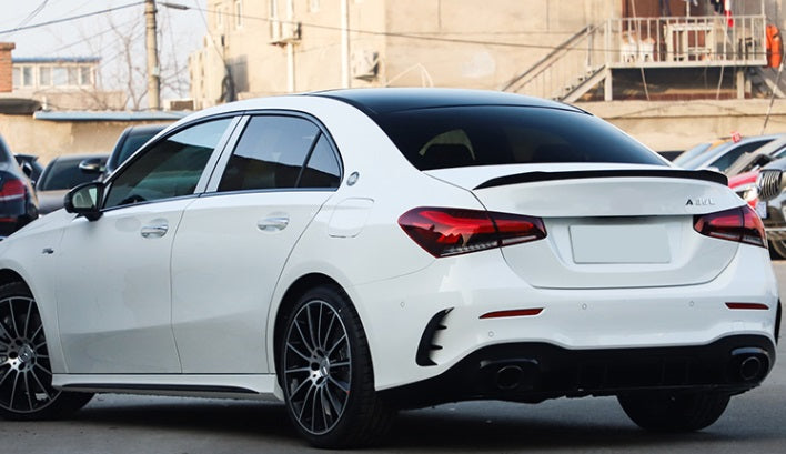 MERCEDES A-CLASS W177 SEDAN 2018+ AMG DESIGN BONNET SPOILER IN BLACK ABS