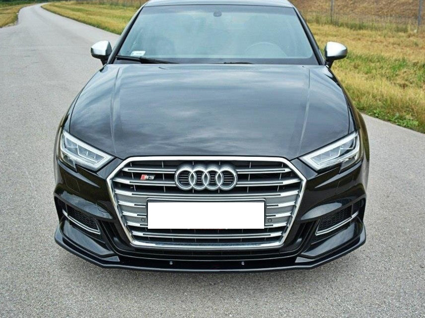 AUDI A3 8V 2016-2019 S3 SLINE SPLITTER ANTERIORE SOTTO PARAURTI ABS NERO LUCIDO AUTOELEGANCERICAMBI