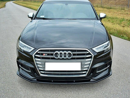 AUDI A3 8V 2016-2019 S3 SLINE SPLITTER ANTERIORE SOTTO PARAURTI ABS NERO LUCIDO AUTOELEGANCERICAMBI