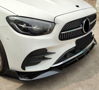 SPLITTER MERCEDES E W213 S213 2021+ GLOSSY BLACK UNDER BUMPER ABS GLOSSY BLACK