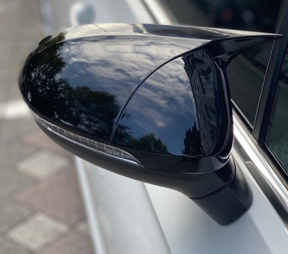 VW PASSAT B8 2014+ CALOTTE ADESIVE SPECCHI SPECCHIETTI RETROVISORI NERO LUCIDO
