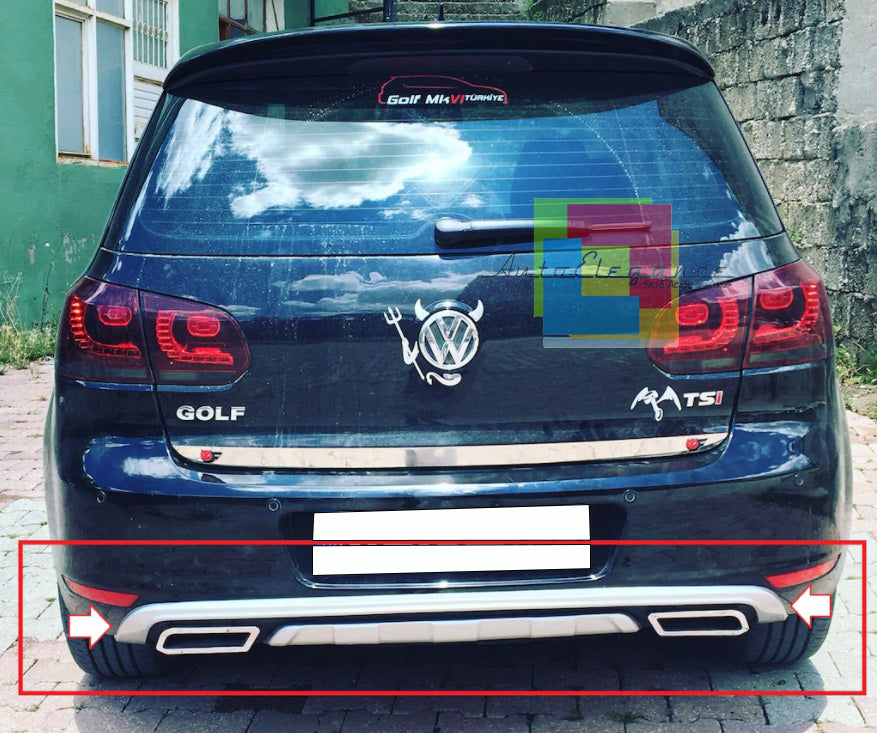 REAR BUMPER DIFFUSER VW GOLF 6 VI 2008-2012 IN ABS TUNING R