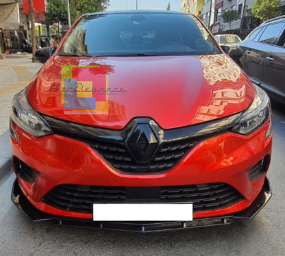 RENAULT CLIO 5 V 2019+ SPLITTER SOTTO PARAURTI ANTERIORE LAMA ABS NERO LUCIDO