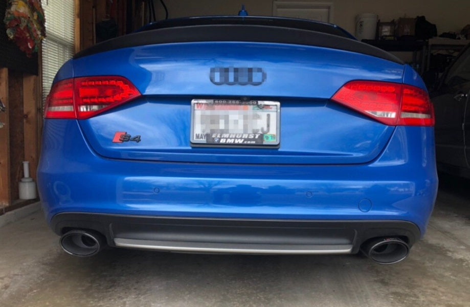 COPPIA TERMINALI OVALI AUDI A3 A4 A5 A6 A7 TT ACCIAIO INOX LOOK RS CARBON 150x90 AUTOELEGANCERICAMBI