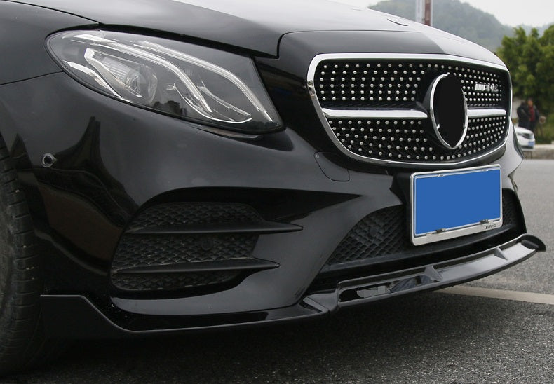 MERCEDES CLASSE E W213 S213 2016+ SPLITTER SOTTO PARAURTI ANTERIORE AMG NERO LUCIDO