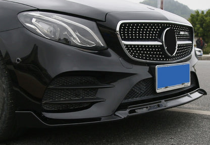 MERCEDES CLASSE E W213 S213 2016+ SPLITTER SOTTO PARAURTI ANTERIORE AMG NERO LUCIDO