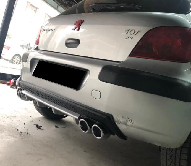 PEUGEOT 307 DIFFUSORE POSTERIORE SOTTO PARAURTI QUATTRO TERMINALI ESTETICO