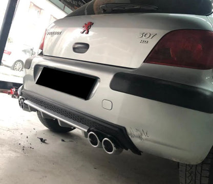 PEUGEOT 307 DIFFUSORE POSTERIORE SOTTO PARAURTI QUATTRO TERMINALI ESTETICO