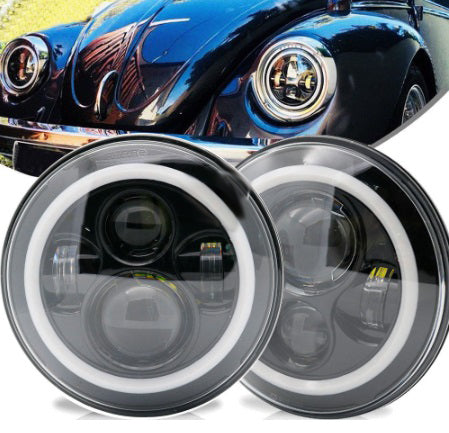 VW BEETLE BEETLE LED HEADLIGHTS WITH ANGEL EYES DAYTIME LIGHTS