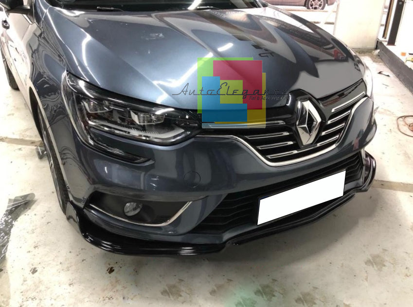 RENAULT MEGANE 4 2016+ SPLITTER SPOILER UNDER FRONT BUMPER ABS BLACK