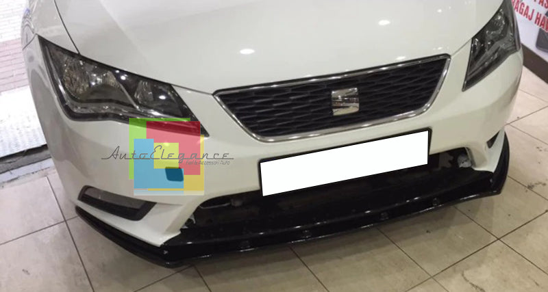 LIP SPOILER UNDER FRONT BUMPER SEAT LEON 5F 2012-2019 ABS BLACK SPLITTER