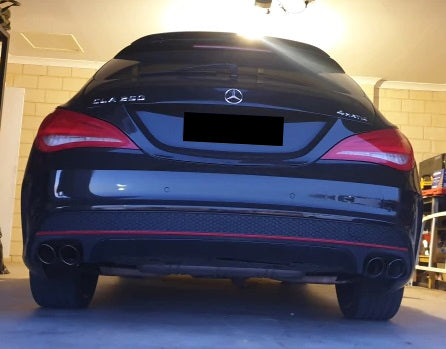 MERCEDES CLA W117 2013-2018 EXHAUST PIPE STAINLESS STEEL GLOSS BLACK AMG B