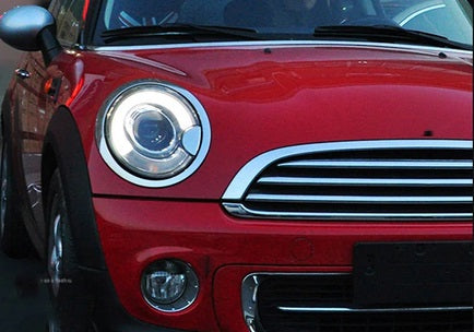 MINI COOPER R56 2006-2010 FARI ANTERIORI NERI ANGEL EYES D1S XENON DI SERIE