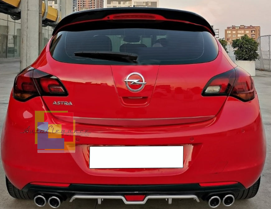 SOTTO PARAURTI POSTERIORE OPEL ASTRA J 2009+ DIFFUSORE QUATTRO TERMINALI ABS -
