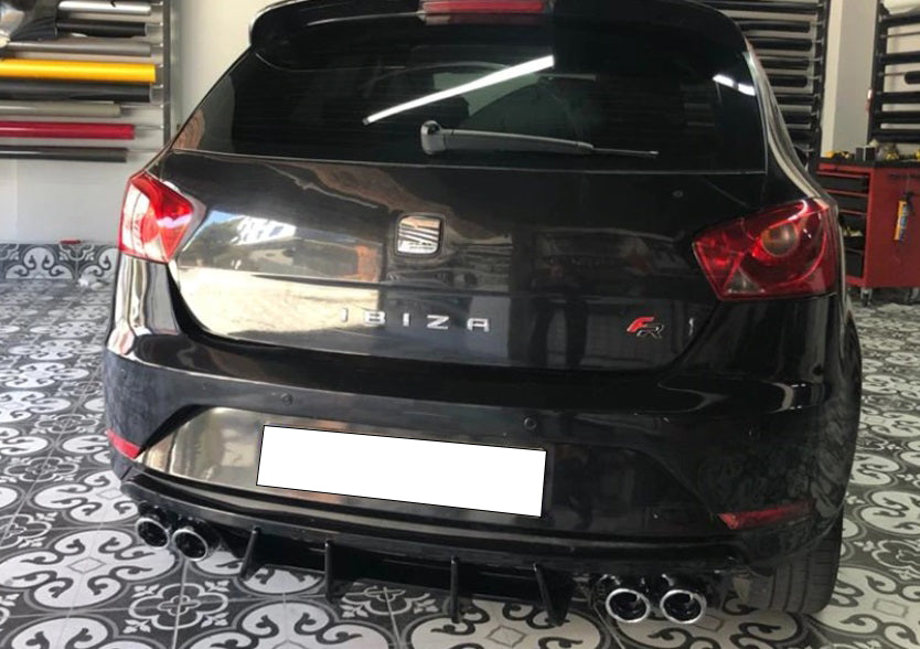 SEAT IBIZA 6J SOTTO PARAURTI POSTERIORE DIFFUSORE QUATTRO TERMINALI ABS 0283