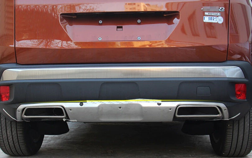 PEUGEOT 3008 FRONT + REAR BUMPER SPOILER SATIN STAINLESS STEEL