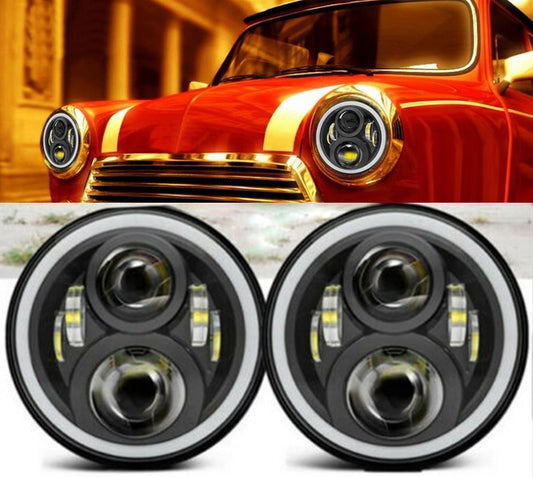 MINI PRIMA SERIE Morris Mini-Minor FARI ANTERIORI LED CON LUCI DIURNE ANGEL EYES