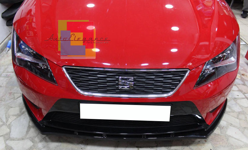LIP SPOILER UNDER FRONT BUMPER SEAT LEON 5F 2012-2019 ABS BLACK SPLITTER