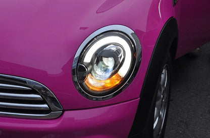 MINI COOPER R56 2006-2010 FARI ANTERIORI NERI ANGEL EYES D1S XENON DI SERIE