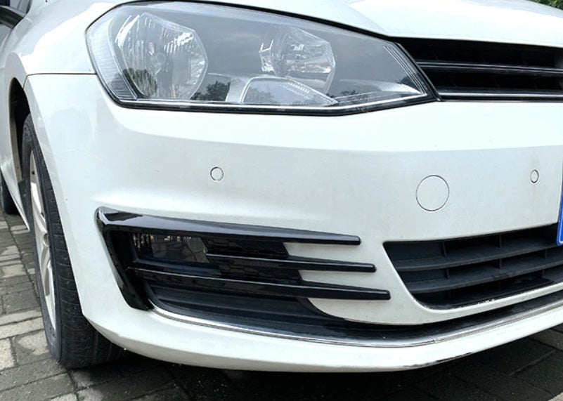 VW GOLF 7 2012-2016 PAIR OF FRONT BUMPER MOULDS SPORTS LOOK 3M FLAPS