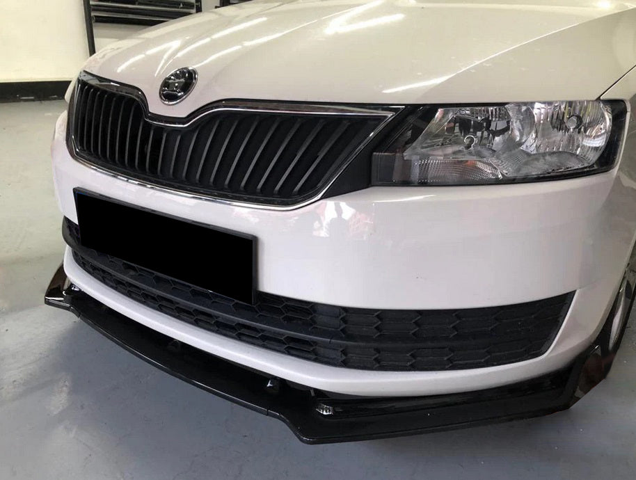 FRONT BUMPER UNDER SKODA FABIA III 2013-2018 SPLITTER GLOSSY BLACK 0247