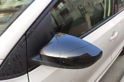 CALOTTE ADESIVE SPECCHI VW POLO 6R 6C SPECCHIETTI RETROVISORI NERO LUCIDO AUTOELEGANCERICAMBI