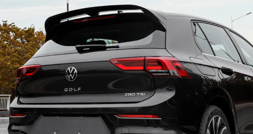 VW GOLF 8 2019+ REAR ROOF SPOILER RLINE LOOK GLOSS BLACK ABS