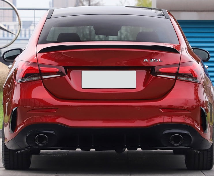 MERCEDES A-CLASS W177 SEDAN 2018+ AMG DESIGN BONNET SPOILER IN BLACK ABS