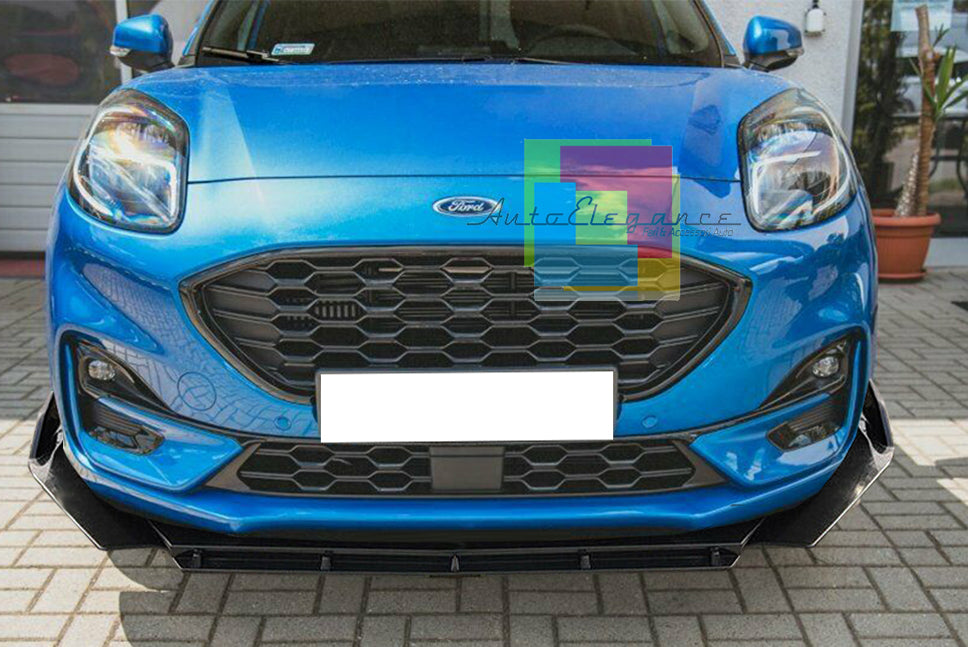 FORD PUMA FRONT BUMPER SPLITTER GLOSS BLACK RS LOOK