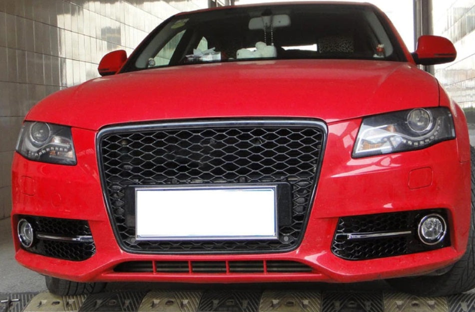 AUDI A4 B8 2008-2012 GRIGLIE FENDINEBBIA NERE DETTAGLI CROMATI DESIGN RS4 S4 AUTOELEGANCERICAMBI