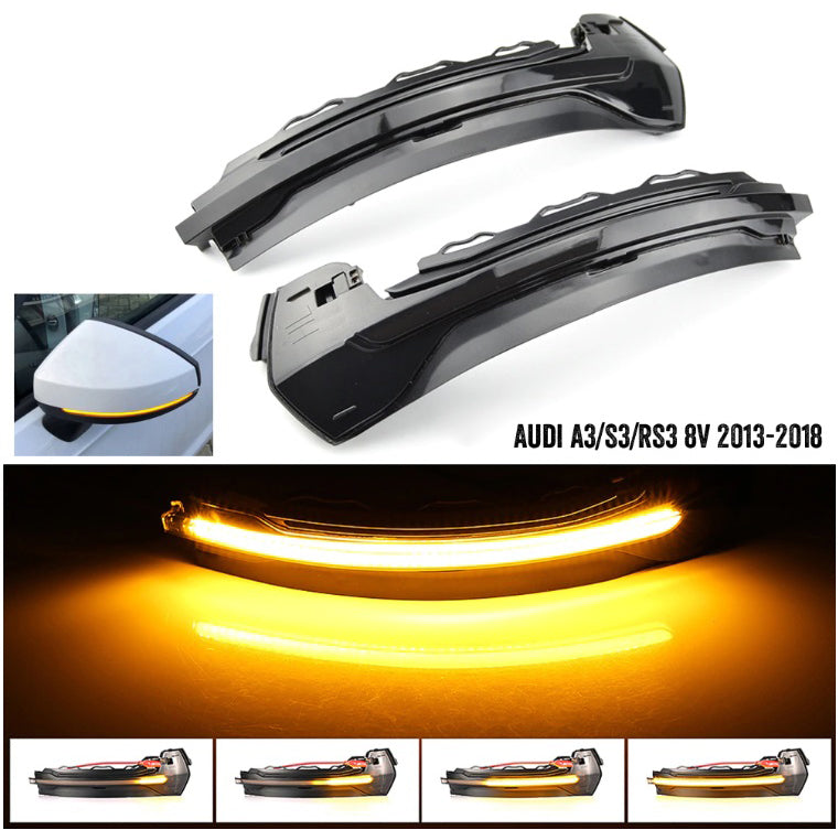 FRECCE LED DINAMICHE SCORREVOLI PER AUDI A3 8V 2012-2019 FUME LATERALI