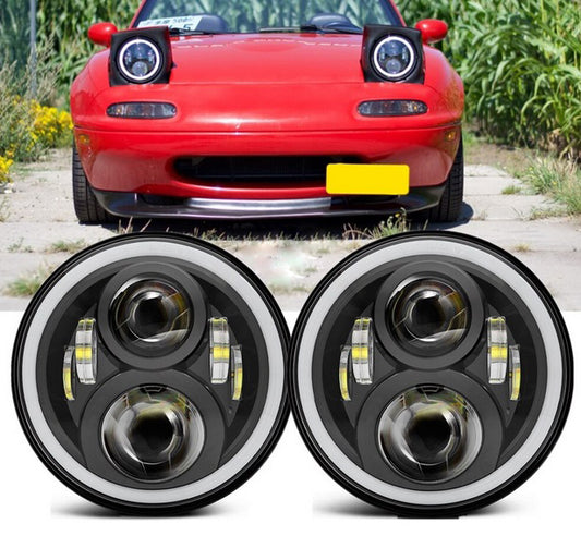 MAZDA MX5 FARI ANTERIORI LED CON LUCI DIURNE ANGEL EYES