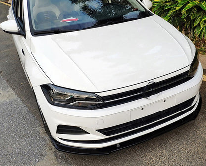 VW POLO AW1 2017+ FRONT BUMPER SPOILER ABS BLACK SPLITTER BLADE 3PCS