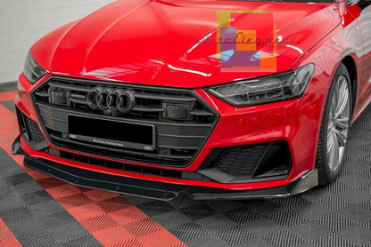 AUDI A7 S7 C8 SPLITTER PARAURTI ANTERIORE NERO LUCIDO LOOK RS AUTOELEGANCERICAMBI