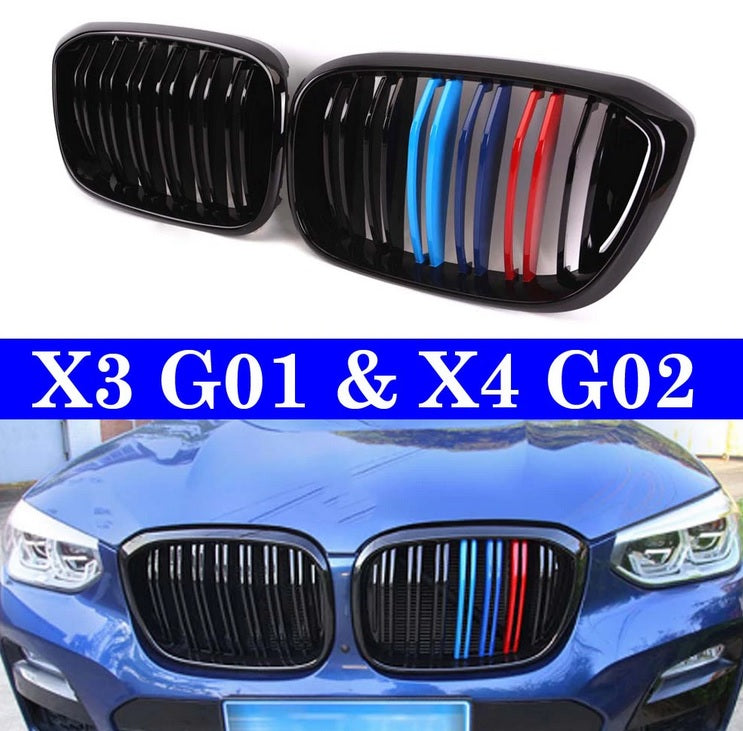 GRIGLIA PER BMW X3 G01 X4 G02 NERO LUCIDO / 3 COLORI M