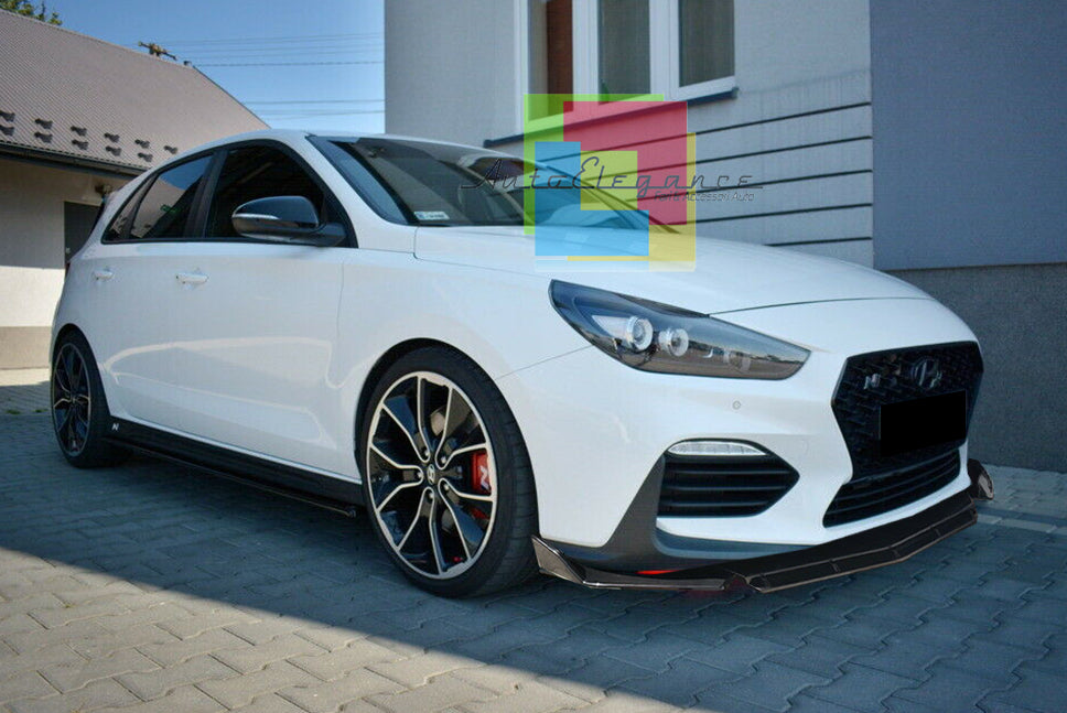 HYUNDAI I30 III 2017+ FRONT BUMPER SPLITTER GLOSS BLACK RS LOOK