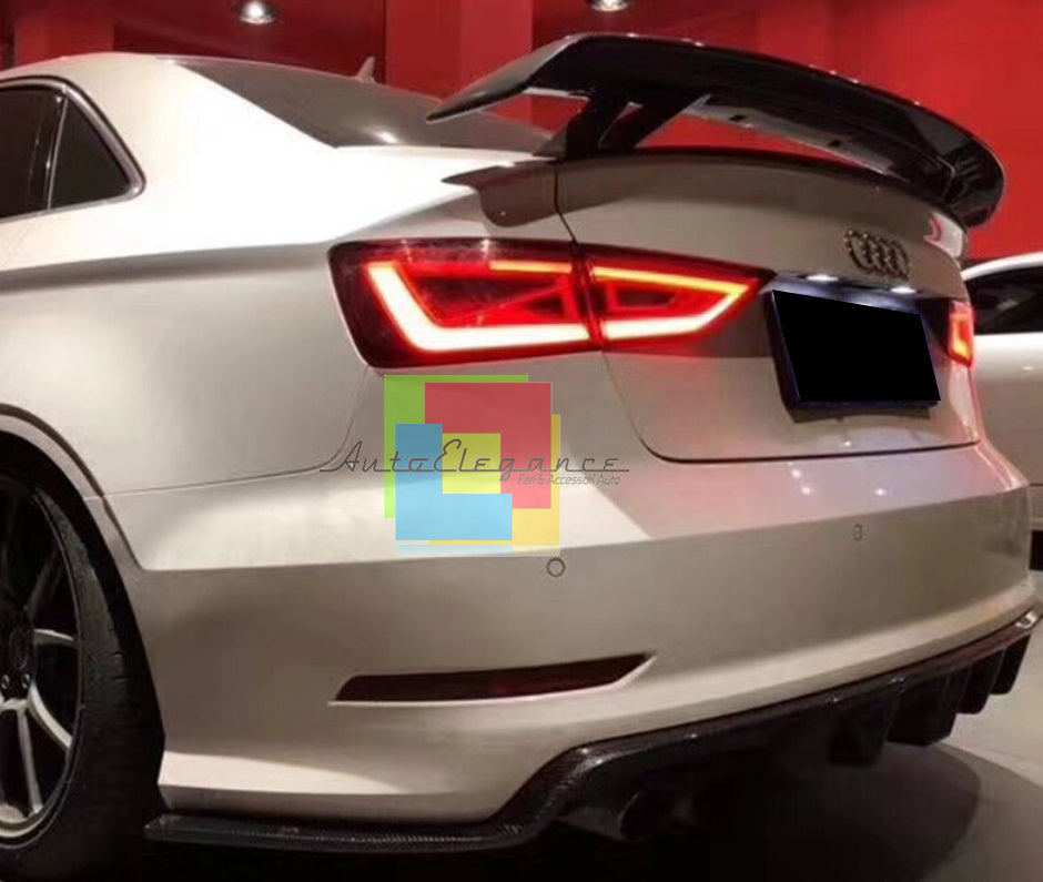 ALETTONE COFANO RS3 NERO LUCIDO AUDI A3 8V BERLINA SPOILER POSTERIORE AUTOELEGANCERICAMBI