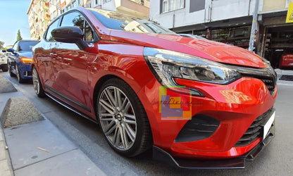 RENAULT CLIO 5 V 2019+ SPLITTER SOTTO PARAURTI ANTERIORE LAMA ABS NERO LUCIDO