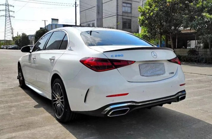 MERCEDES C W206 SEDAN REAR SPOILER ON THE HOOD AMG LOOK IN GLOSSY BLACK ABS