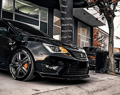 SEAT IBIZA 6J FRONT BUMPER SPLITTER GLOSSY BLACK RS LOOK