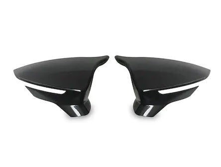 SEAT LEON 5F 2012+ CALOTTE ADESIVE SPECCHI SPECCHIETTI RETROVISORI NERO LUCIDO