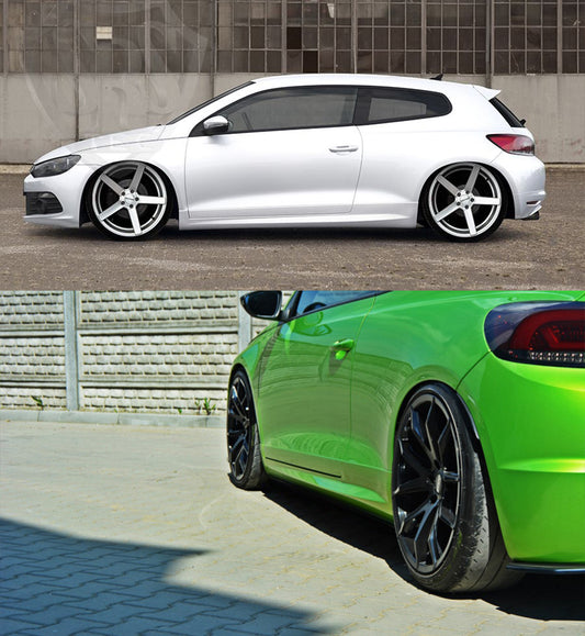 VW SCIROCCO 2008+ MINIGONNE LATERALI SOTTO PORTA ABS / PLASTIC RLINE LOOK
