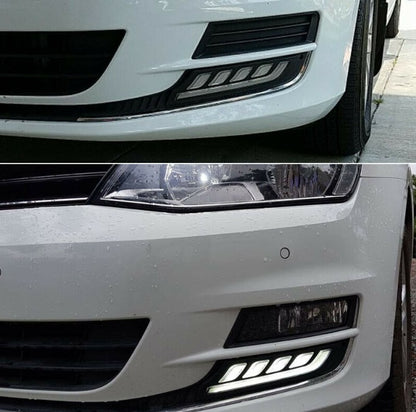VW GOLF 7 VII 2012-2016 GRIGLIE DIURNE DAYTIME DRL CON FRECCE LED